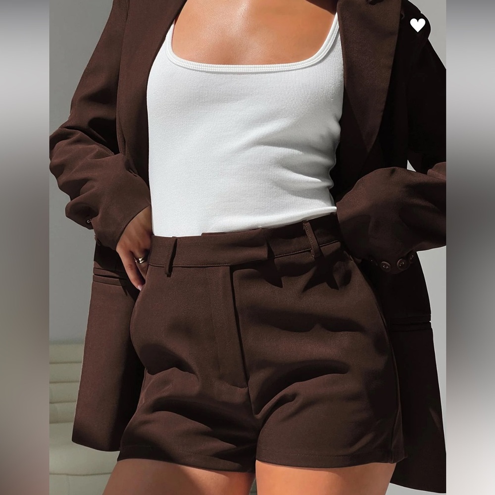 Princes Polly chocolate brown tailored shorts
